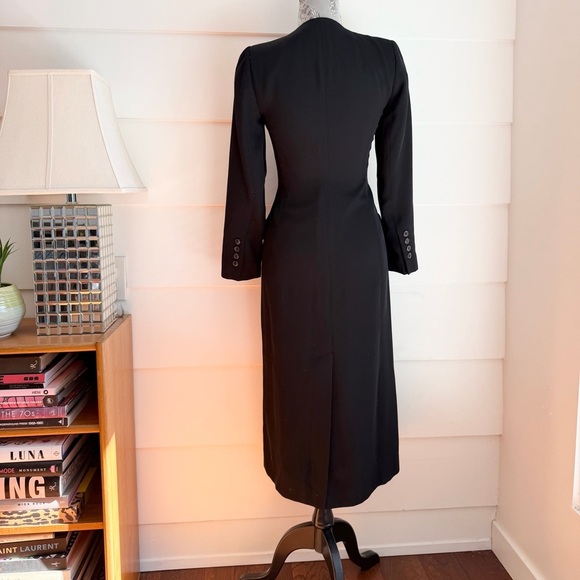 Vintage Harvé Bernard Black Tailored Coat Duster Petite size 2 - Picture 4 of 7